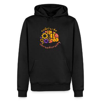 Celebrate Neurodivercity - Month of Mental health - Men’s Premium Organic Hoodie - black - Front - Nico (187cm)