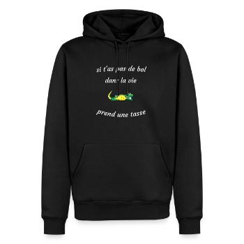 si t as pas de bol - Sweat à capuche Premium bio Homme - noir - Devant - Nico (187cm)