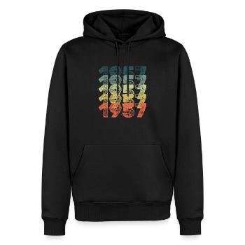 Birthday Jahr 1957 - Männer Premium Bio Hoodie - Schwarz - Vorne - Nico (187cm)