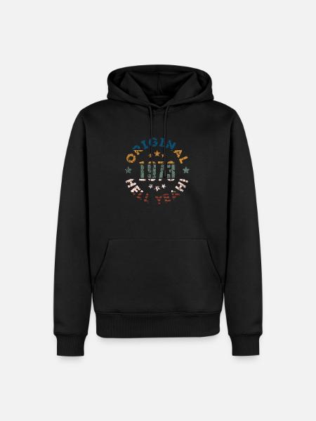 Original 1973 Hell Yeah! - Männer Premium Bio Hoodie - Schwarz
