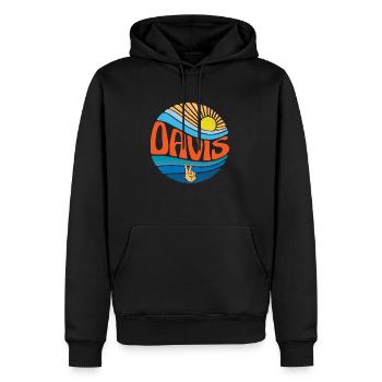 Davis Shirt Vintage Sunset Davis Groovy Tie Dye - Sweat à capuche Premium bio Homme - noir - Devant - Nico (187cm)