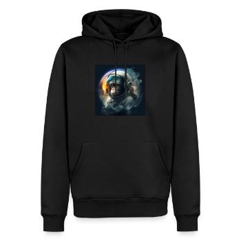 Monkey Astronaut #03 - Men’s Premium Organic Hoodie - black - Front - Nico (187cm)
