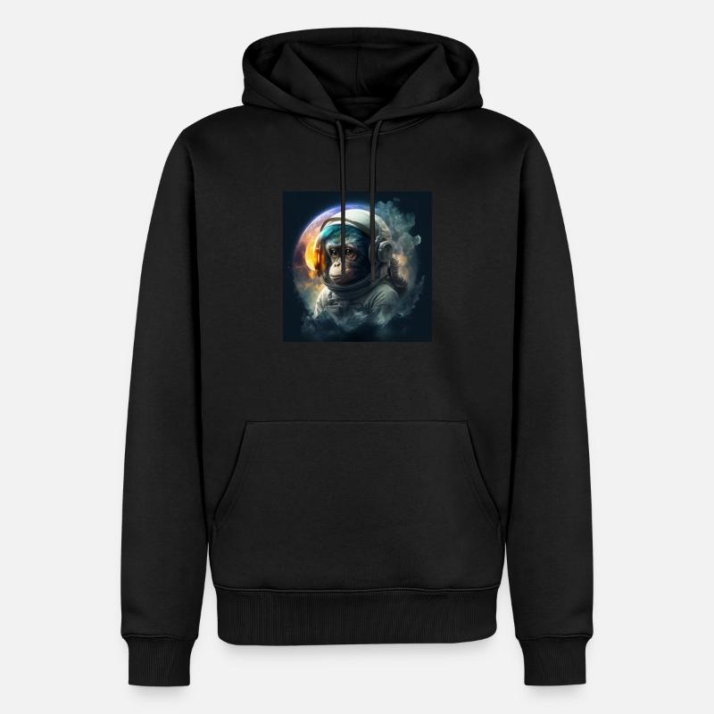 Monkey Astronaut #03 - Männer Premium Bio Hoodie - Schwarz