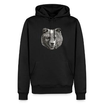ISA Head SW - Men’s Premium Organic Hoodie - black - Front - Nico (187cm)