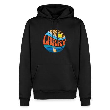 Larry Hemd Vintage Sunset Larry Groovy Tie Dye - Männer Premium Bio Hoodie - Schwarz - Vorne - Nico (187cm)