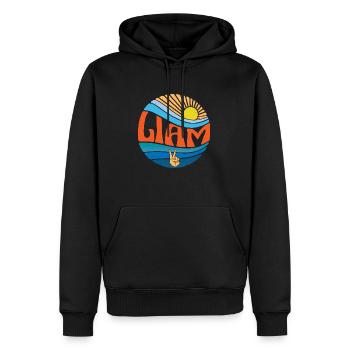 Liam Shirt Vintage Sunset Liam Groovy Tie Dye - Männer Premium Bio Hoodie - Schwarz - Vorne - Nico (187cm)