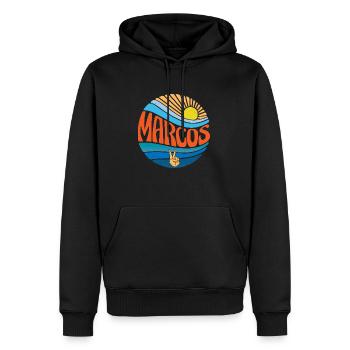 Chemise Marcos Vintage Sunset Marcos Groovy Tie Dye - Sweat à capuche Premium bio Homme - noir - Devant - Nico (187cm)