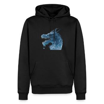 Blauer Drache - Männer Premium Bio Hoodie - Schwarz - Vorne - Nico (187cm)