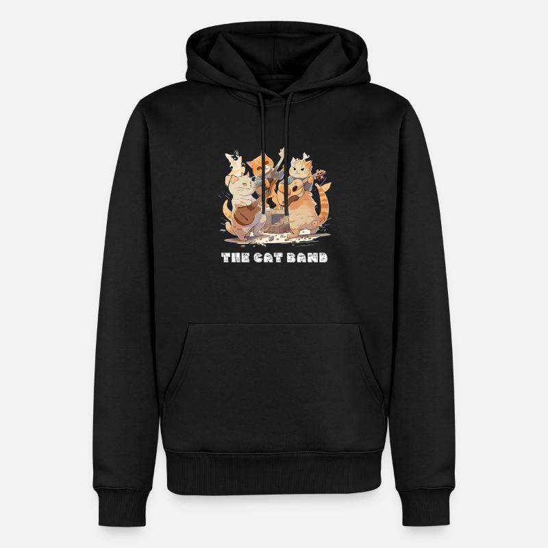 Die Katzenband - Männer Premium Bio Hoodie - Schwarz