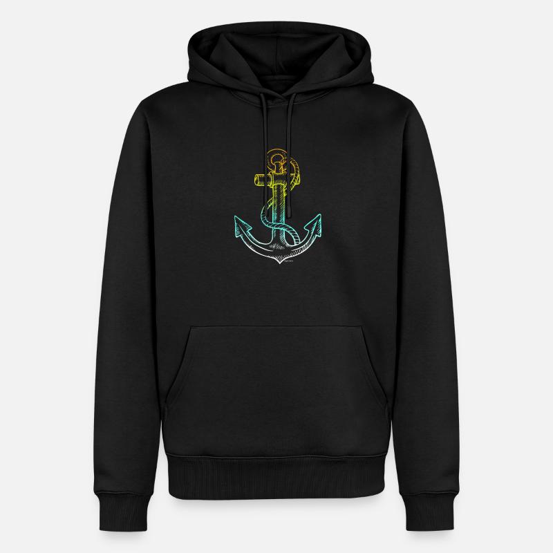 Anker - Männer Premium Bio Hoodie - Schwarz
