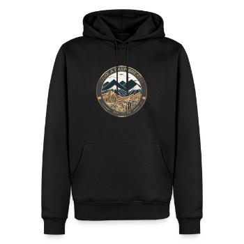 La grande détente - Sweat à capuche Premium bio Homme - noir - Devant - Nico (187cm)