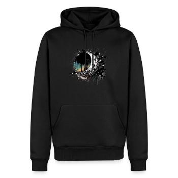 Mond Farbtropfen Schwarz Bunt - Männer Premium Bio Hoodie - Schwarz - Vorne - Nico (187cm)