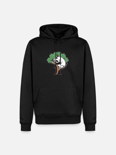 Panda in a tree - Men’s Premium Organic Hoodie - black