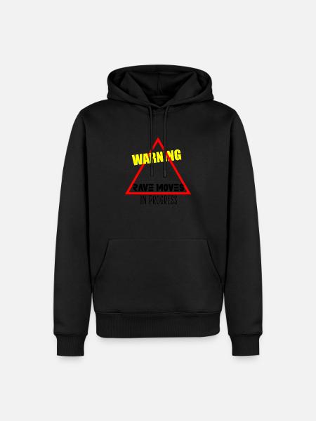 Warning rave moves in progress - Men’s Premium Organic Hoodie - black