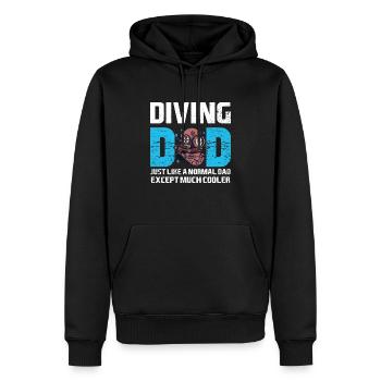 Tauchen Diving Vintage Underwater Sprüche - Männer Premium Bio Hoodie - Schwarz - Vorne - Nico (187cm)