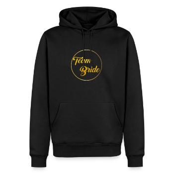 Team Bride gold - Men’s Premium Organic Hoodie - black - Front - Nico (187cm)