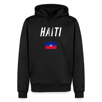 haiti - Sweat à capuche Premium bio Homme - noir - Devant - Nico (187cm)