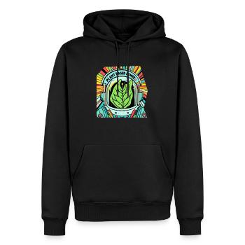 Astronaute de Bokchoi dans une usine spatiale - Sweat à capuche Premium bio Homme - noir - Devant - Nico (187cm)