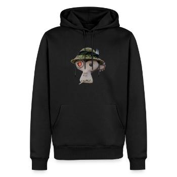 Contre la guerre - Sweat à capuche Premium bio Homme - noir - Devant - Nico (187cm)