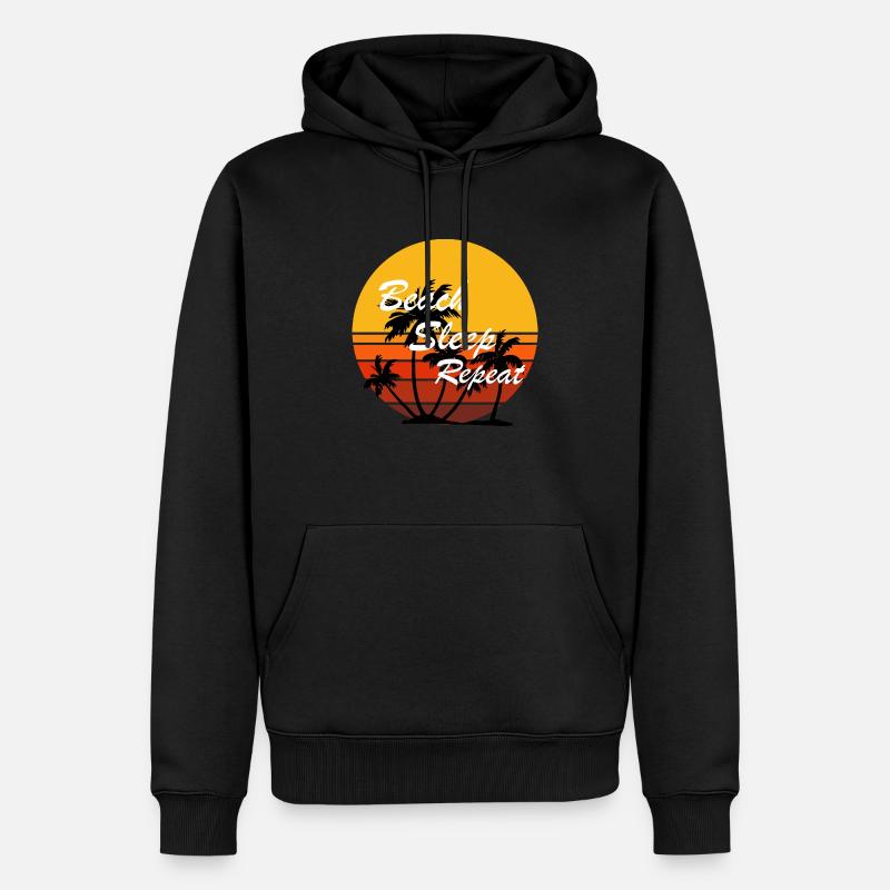 Strandschlaf Wiederholung 4 - Männer Premium Bio Hoodie - Schwarz