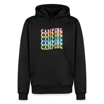 Retro Camping - Men’s Premium Organic Hoodie - black - Front - Nico (187cm)
