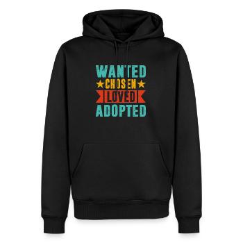 Recherché choisi aimé adopté Adoption grand cadeau - Sweat à capuche Premium bio Homme - noir - Devant - Nico (187cm)