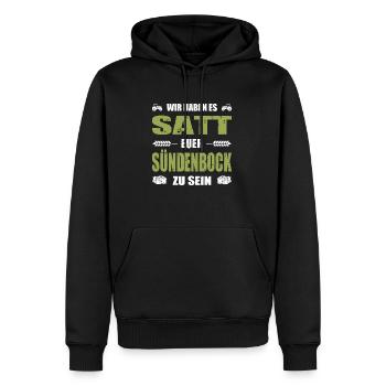 Landwirt Wir Haben Es Satt Euer Sündenbock Zu Sein - Männer Premium Bio Hoodie - Schwarz - Vorne - Nico (187cm)