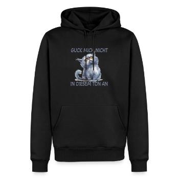 Zerzauste Katze - Guck mich nicht in diesem Ton - Männer Premium Bio Hoodie - Schwarz - Vorne - Nico (187cm)