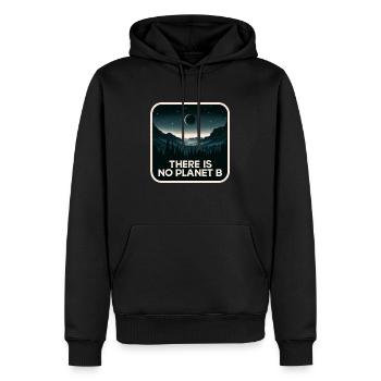 Il n’y a pas de planète B - Sweat à capuche Premium bio Homme - noir - Devant - Nico (187cm)