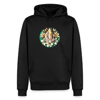 Kristall-Lilie - Männer Premium Bio Hoodie - Schwarz - Vorne - Nico (187cm)