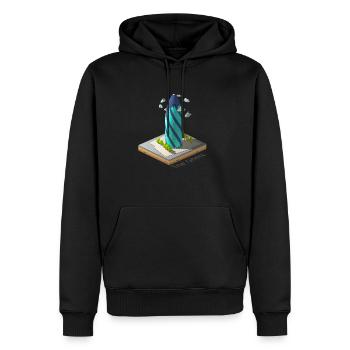 Geometrisches Low-Poly Die Gurke - Männer Premium Bio Hoodie - Schwarz - Vorne - Nico (187cm)