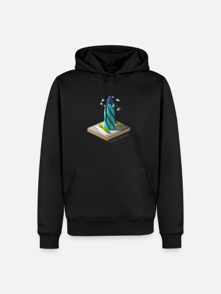 Geometric low poly The Gherkin - Men’s Premium Organic Hoodie - black
