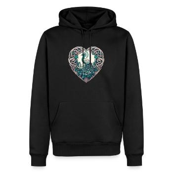 Amant du paon - Sweat à capuche Premium bio Homme - noir - Devant - Nico (187cm)