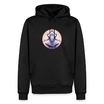 Yoga Meister - Männer Premium Bio Hoodie - Schwarz - Vorne - Nico (187cm)