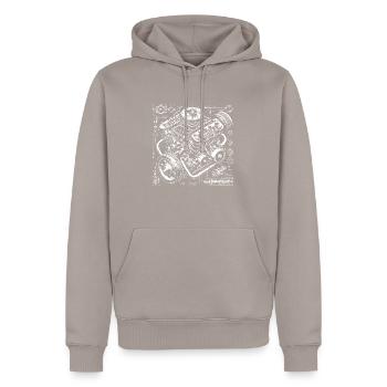 Konstruktion von Wireframes für Motoren - Männer Premium Bio Hoodie - Taupe - Vorne - Nico (187cm)