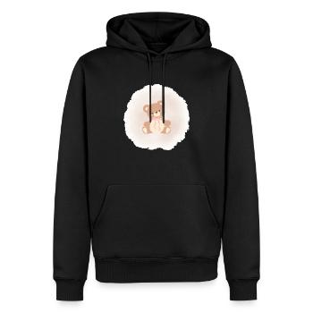 Cute Teddy - Men’s Premium Organic Hoodie - black - Front - Nico (187cm)