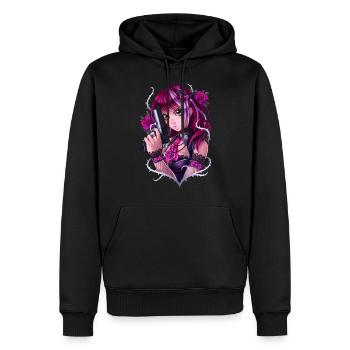 Guns and Roses Girl - Sweat à capuche Premium bio Homme - noir - Devant - Nico (187cm)