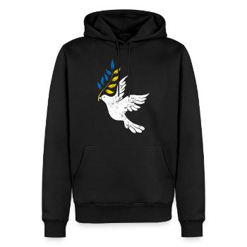Ukraine Frieden - Männer Premium Bio Hoodie - Schwarz - Vorne - Nico (187cm)