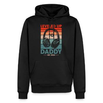 Level Up To Daddy 2024 Gaming Papa Gamer - Männer Premium Bio Hoodie - Schwarz - Vorne - Nico (187cm)