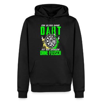 Leben Ohne Dart Grillen Ohne Fleisch - Männer Premium Bio Hoodie - Schwarz - Vorne - Nico (187cm)