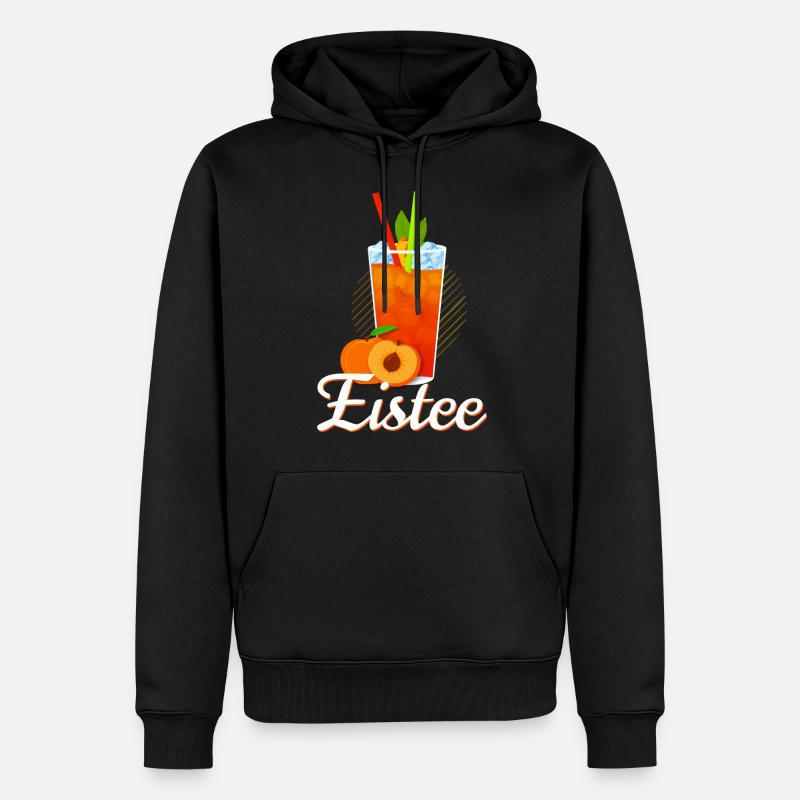 Eistee Pfirsich Design Tee - Männer Premium Bio Hoodie - Schwarz