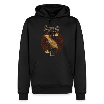 Chinesisches Tierkreiszeichen Tiere Astrologie Geometrische Ratte Att - Männer Premium Bio Hoodie - Schwarz - Vorne - Nico (187cm)