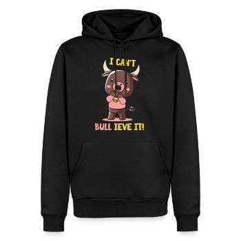 I can't i bullieve it Bull Cow Funny Animal Puns - Männer Premium Bio Hoodie - Schwarz - Vorne - Nico (187cm)