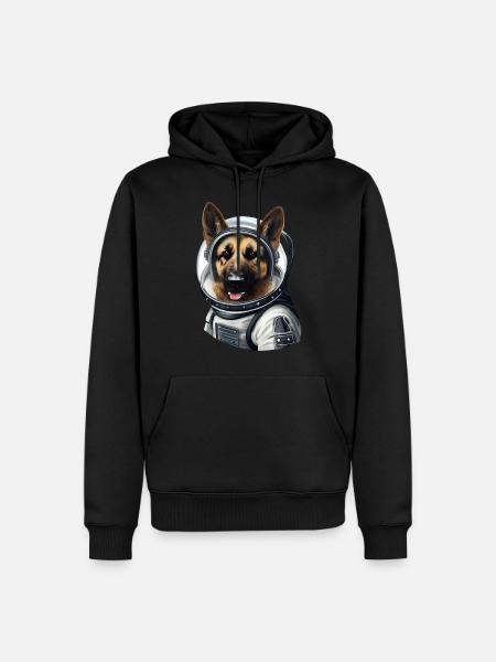 German Shepherd Astronaut - Men’s Premium Organic Hoodie - black