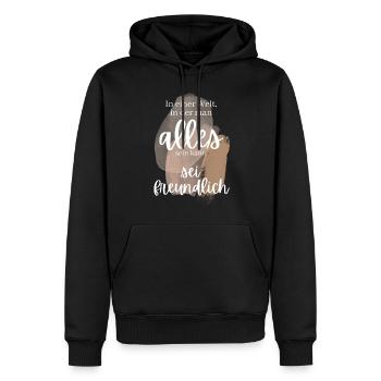 POSITIVE EINSTELLUNG MINDSET Motivation - Männer Premium Bio Hoodie - Schwarz - Vorne - Nico (187cm)