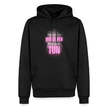 POSITIVE EINSTELLUNG MINDSET Motivation - Männer Premium Bio Hoodie - Schwarz - Vorne - Nico (187cm)