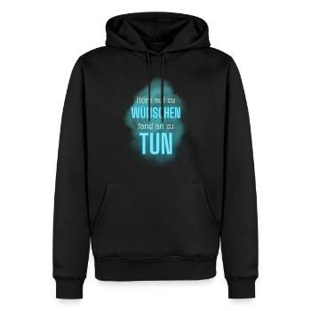 POSITIVE EINSTELLUNG MINDSET Motivation - Männer Premium Bio Hoodie - Schwarz - Vorne - Nico (187cm)