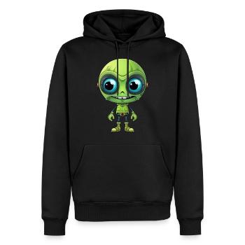 Cool alien cyborg head with teeth - Men’s Premium Organic Hoodie - black - Front - Nico (187cm)