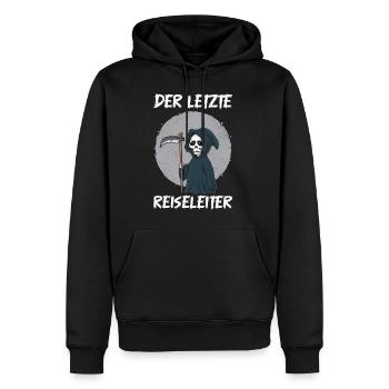 Der letzte Reiseleiter Sensenmann - Männer Premium Bio Hoodie - Schwarz - Vorne - Nico (187cm)