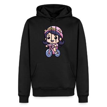 Fille De Bicyclette Mignonne - Sweat à capuche Premium bio Homme - noir - Devant - Nico (187cm)